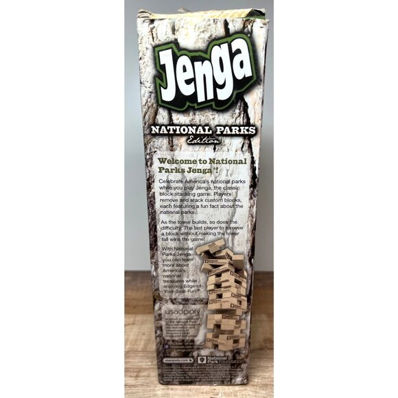 Jenga National Parks Edition Game 100 Fun Facts National Park Wooden Blocks 11'' - Picture 5 of 7